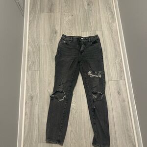 PacSun Charcoal Distressed Mom Jeans